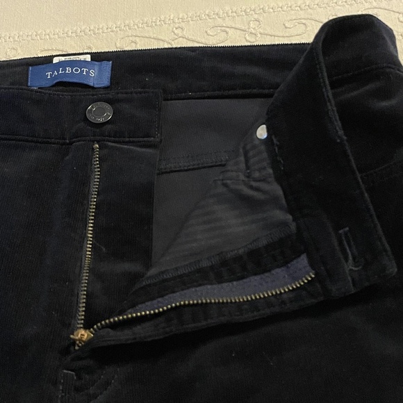 Talbots Pants Size 10  Womens Black Corduroy Stretch High Waist Straight Leg - Picture 8 of 13